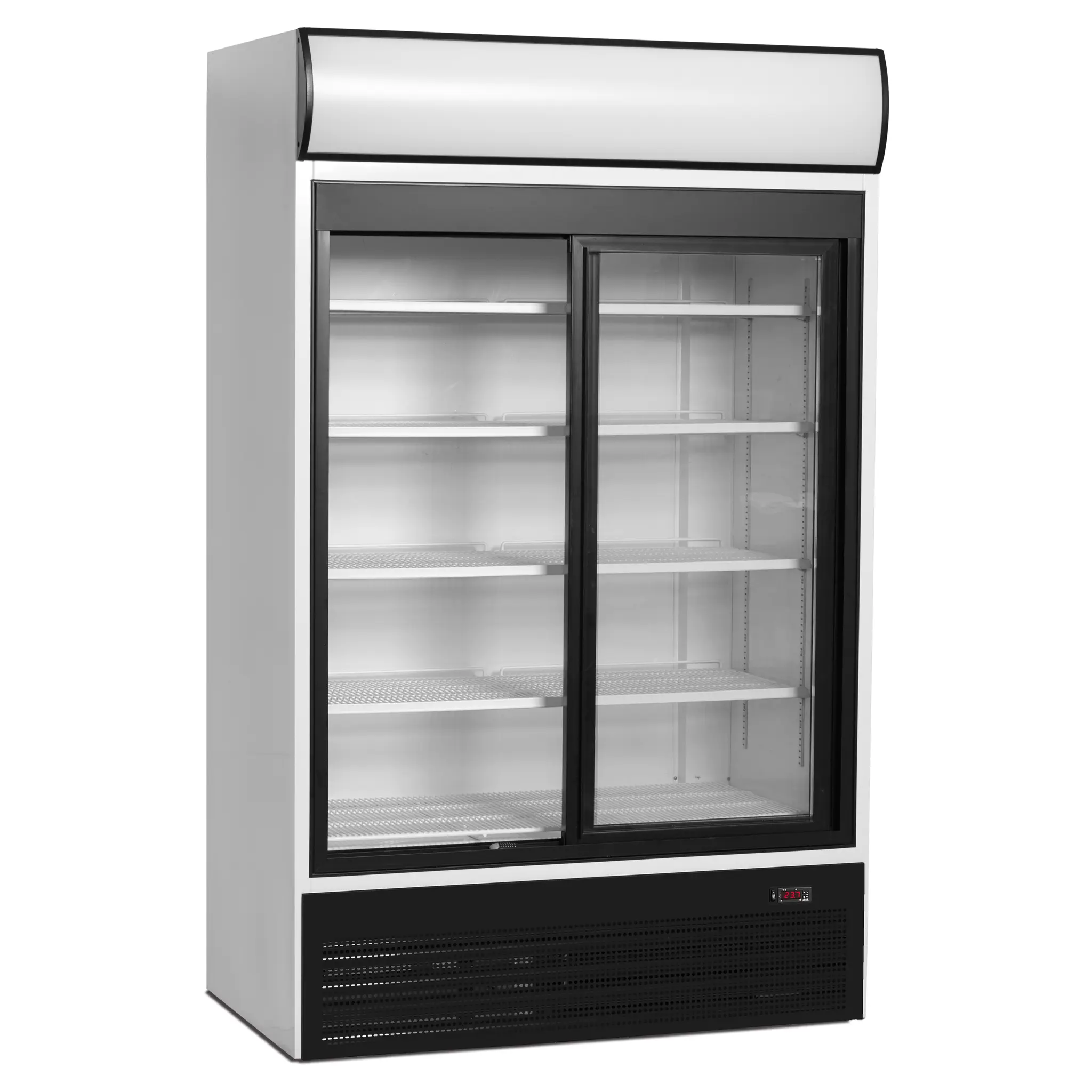 Armoire à boissons 2 portes coulissantes avec bandeau lumineux 967 L