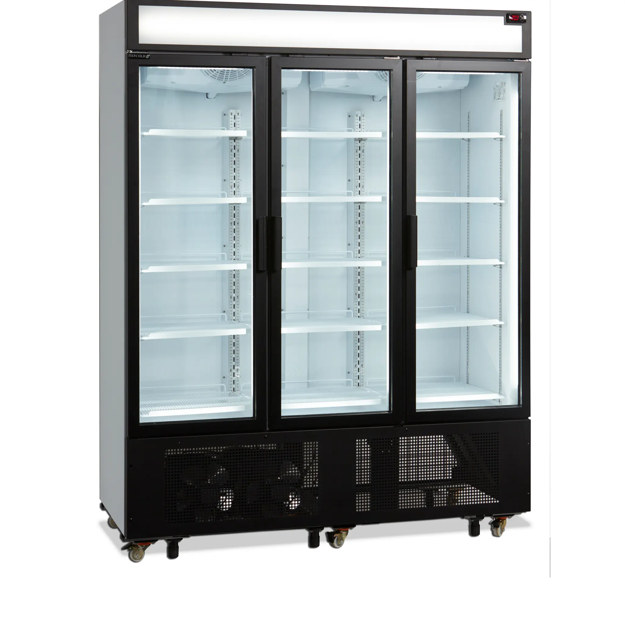 Armoire à boissons 3 portes battantes avec bandeau lumineux
