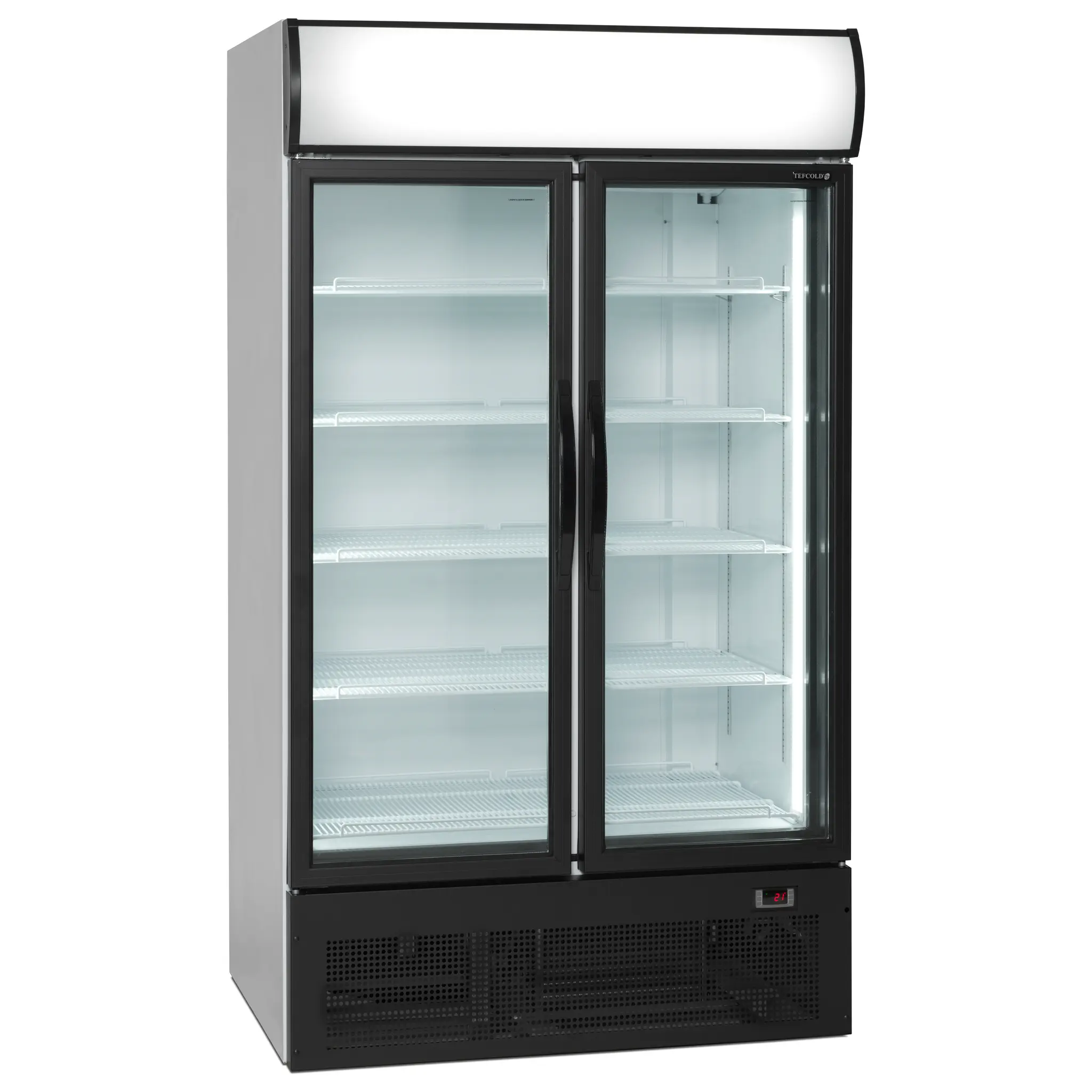Armoire à boissons 2 portes battantes avec bandeau lumineux