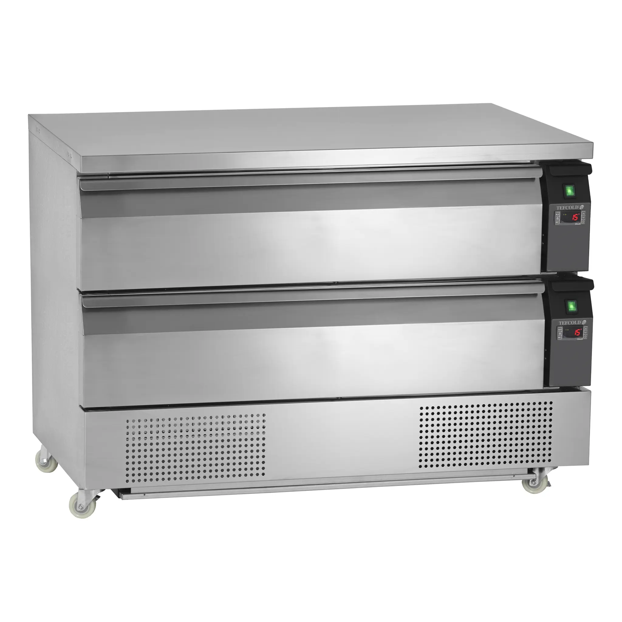 Soubassement réfrigéré positif ou négatif 2 tiroirs 3 x GN 1/1- 78 L