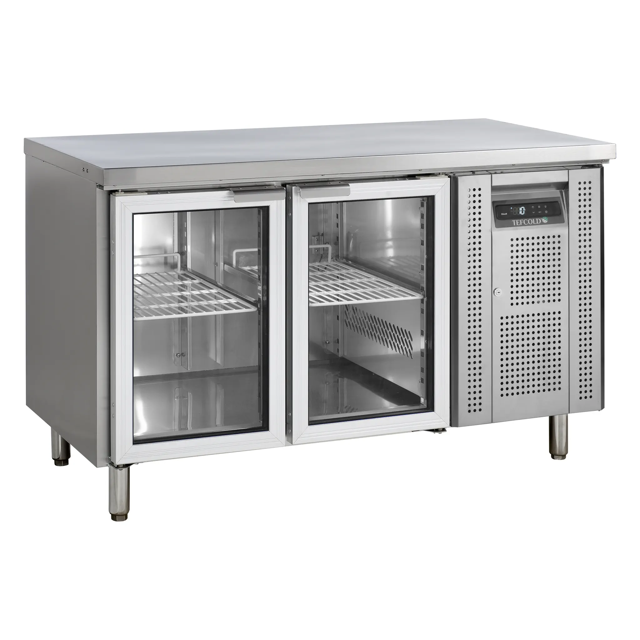 Table réfrigérée positive GN1/1 2 portes vitrées  282 L