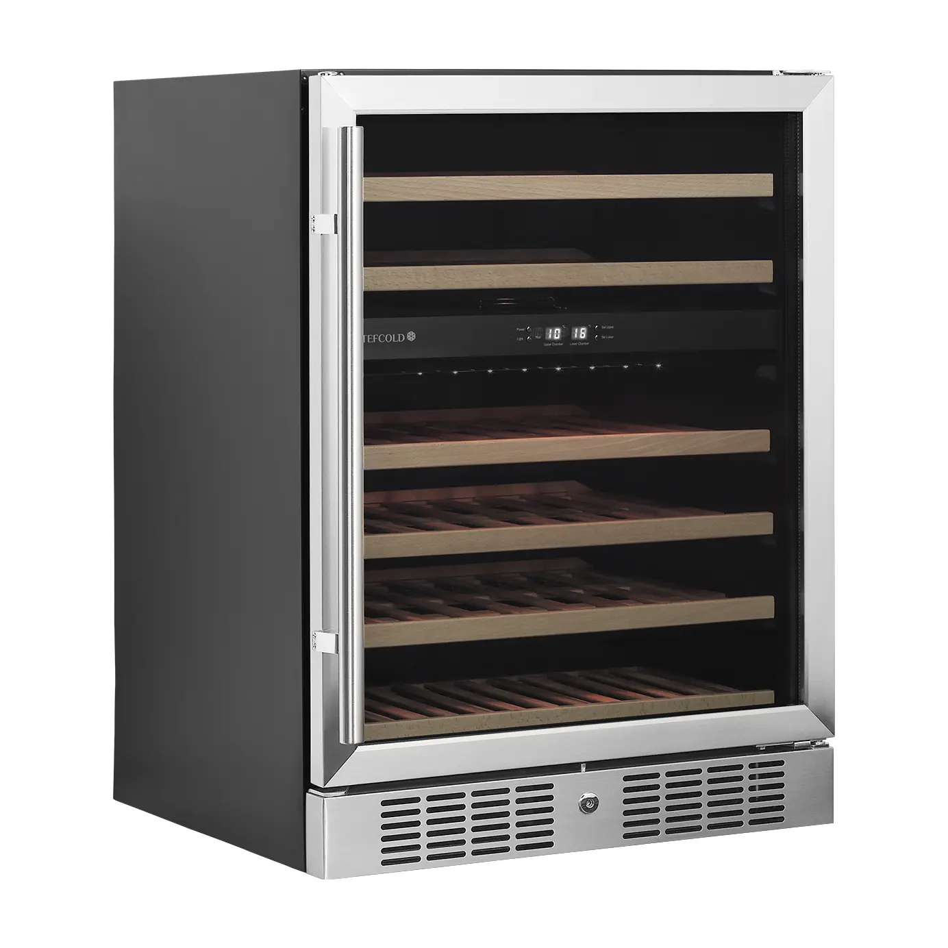 Cave à vin bi-zone 1 porte vitrée 155 L - 46 bouteilles