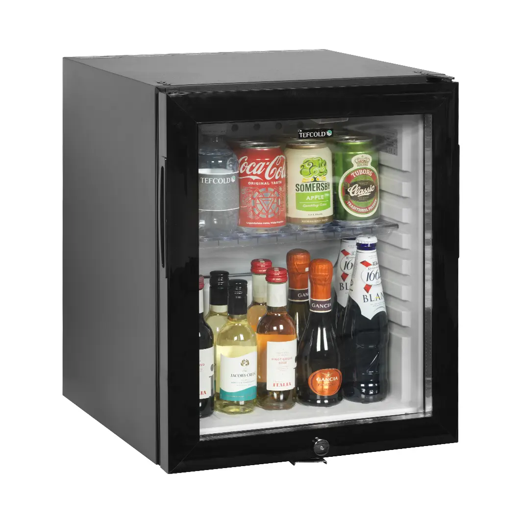 Minibar à porte vitrée pour la mise en valeur des produits 27 L