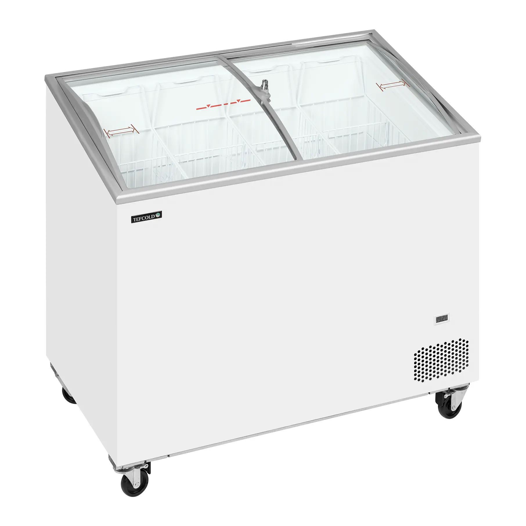 Congélateur coffre avec couvercles coulissants vitrés bombés 264 L