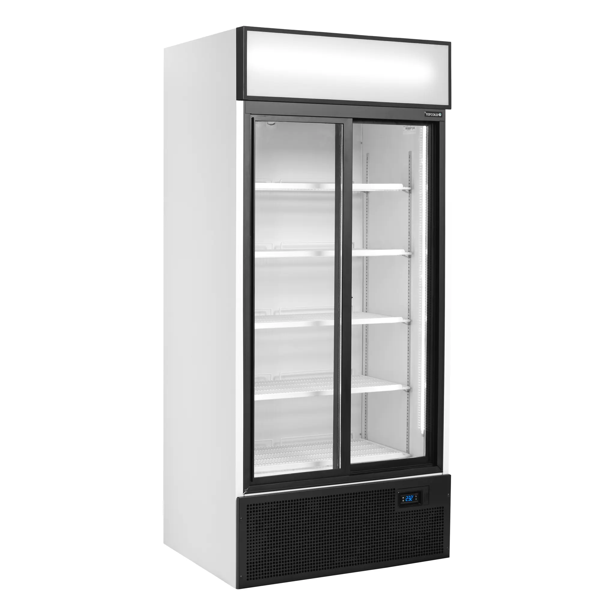 Armoires à boissons 2 portes coulissantes avec bandeau lumineux