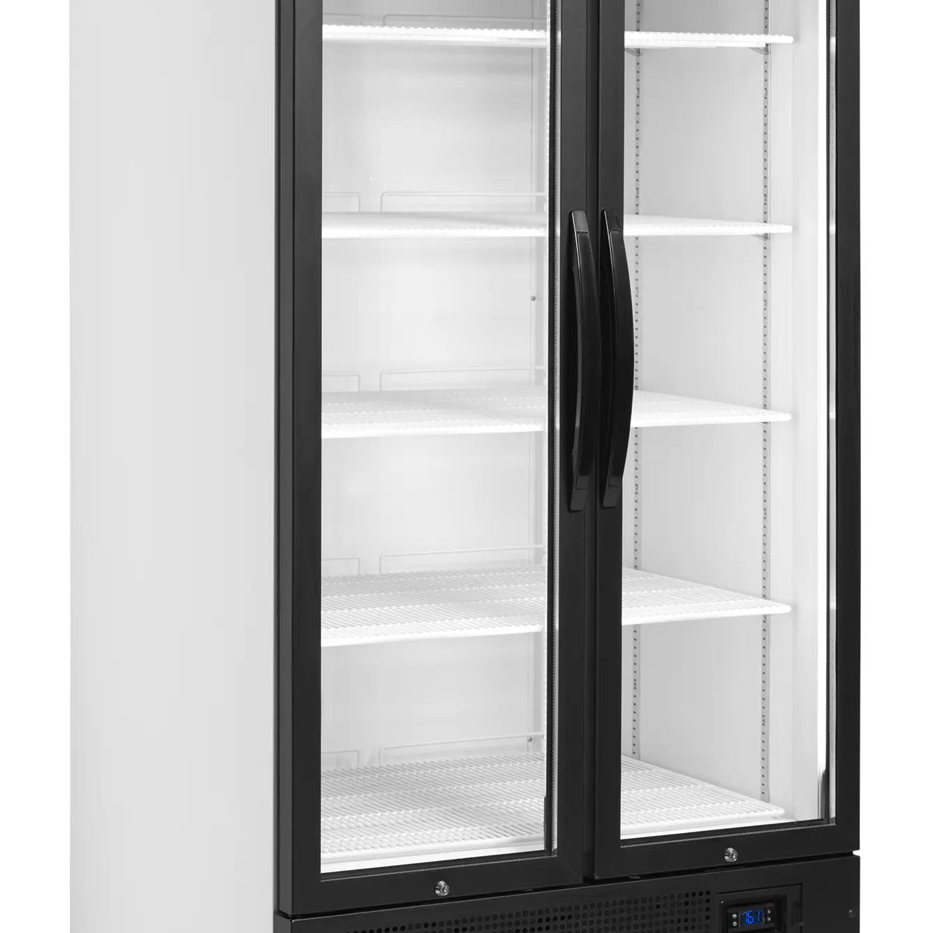 Armoires à boissons 2 portes battantes full black avec bandeau lumineux