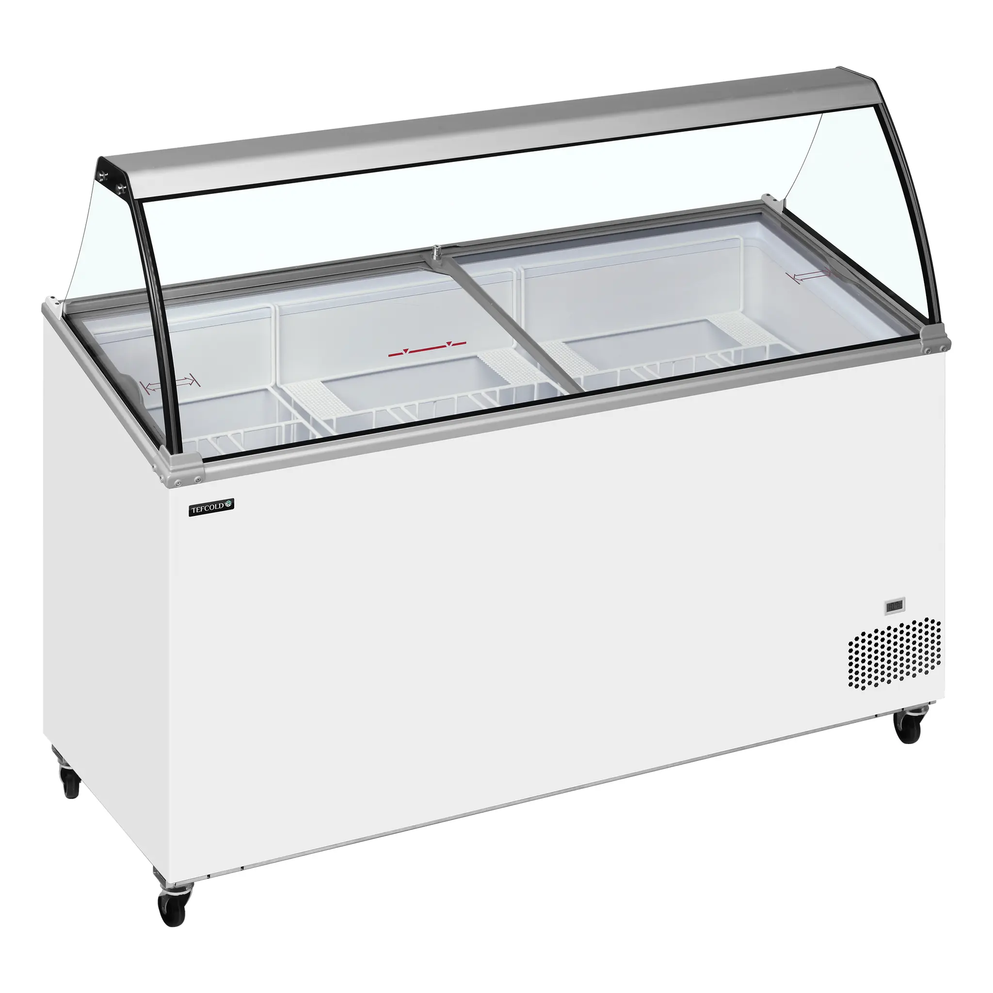 Congélateur à crème glacée avec pare-haleine vitré incliné 427 L