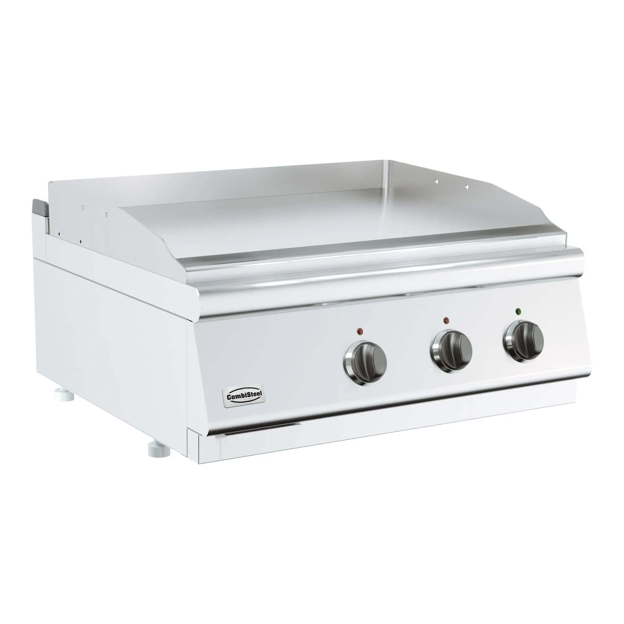 Plancha électrique double en acier lisse - 800 x 700 mm - 7.2 kW