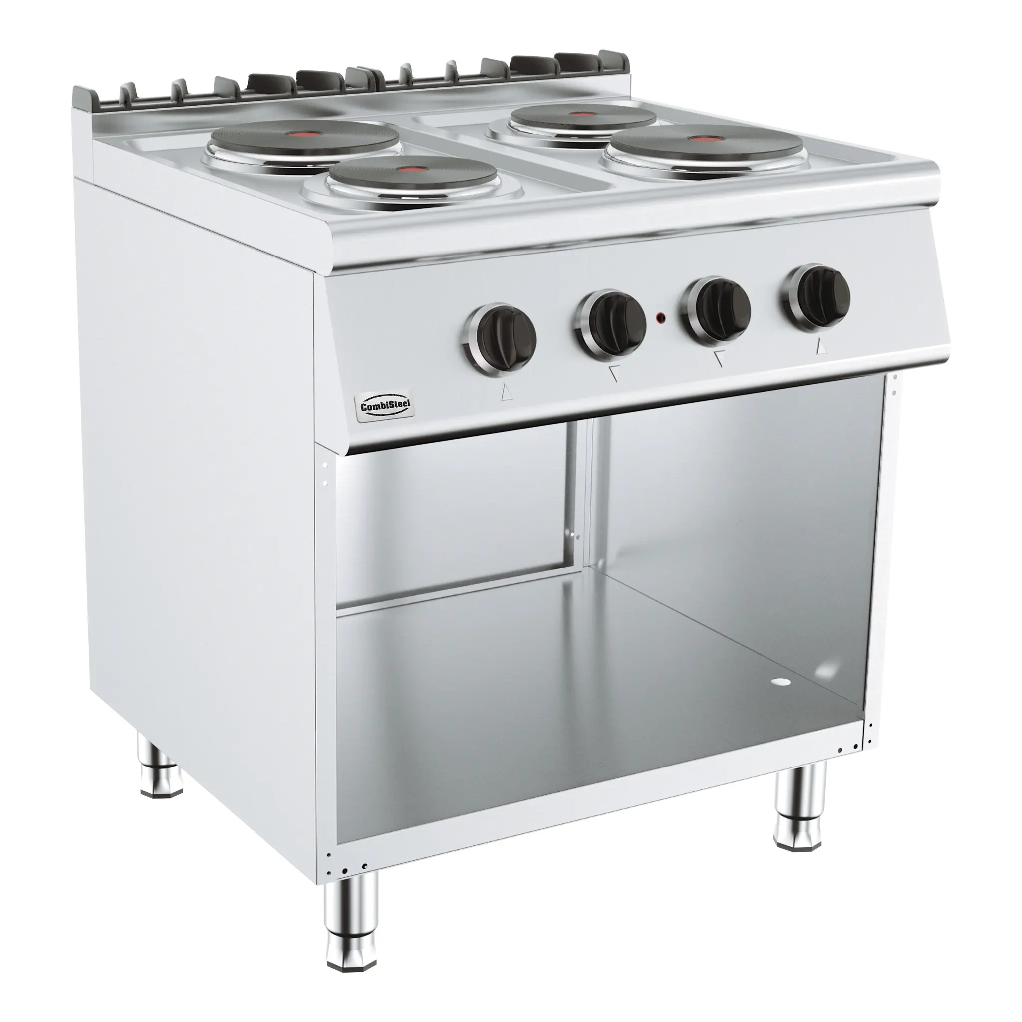 Fourneau électrique 4 plaques sur baie libre - 6.3 kW