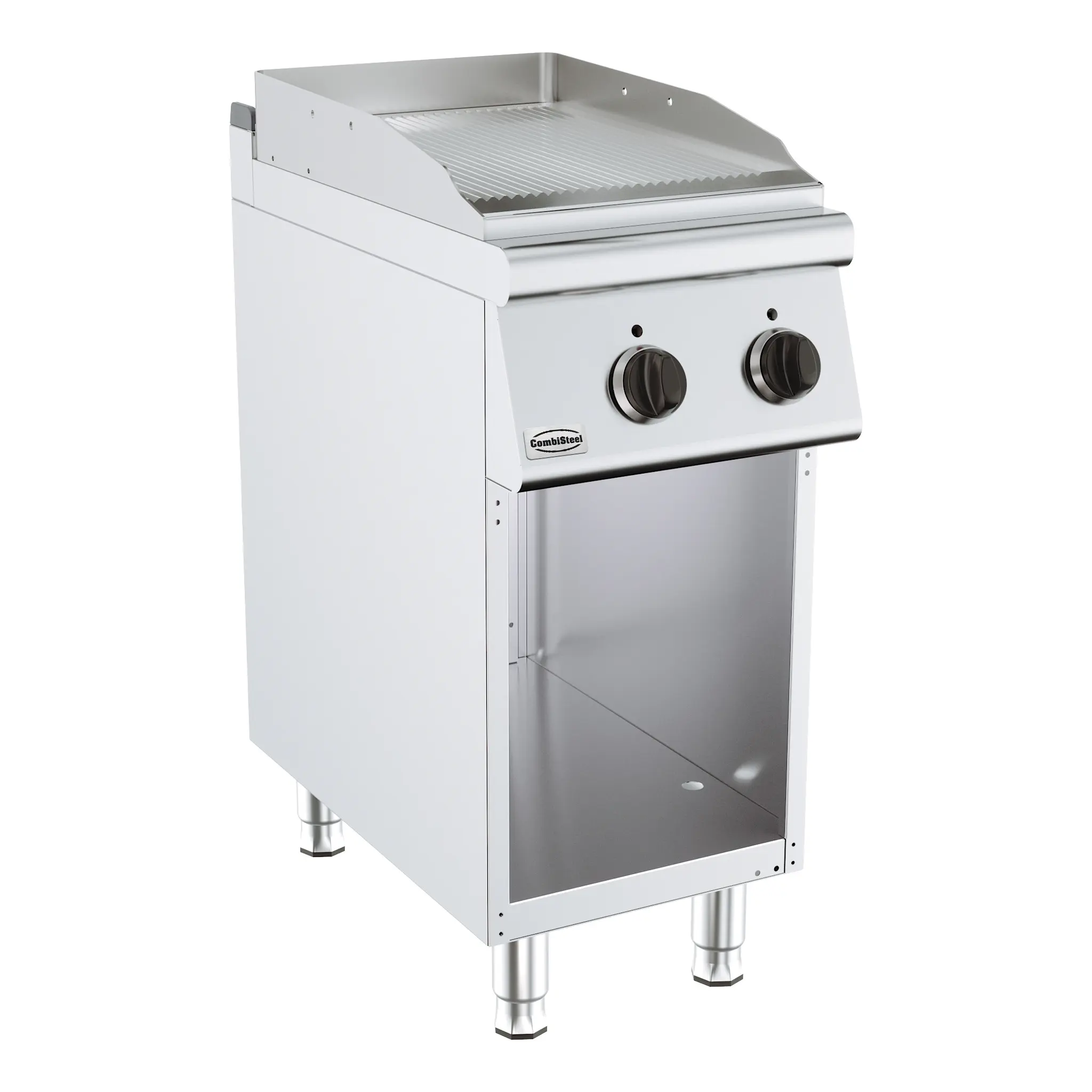 Plancha électrique rainurée sur baie libre - 400 x 700 mm - 3.6 kW