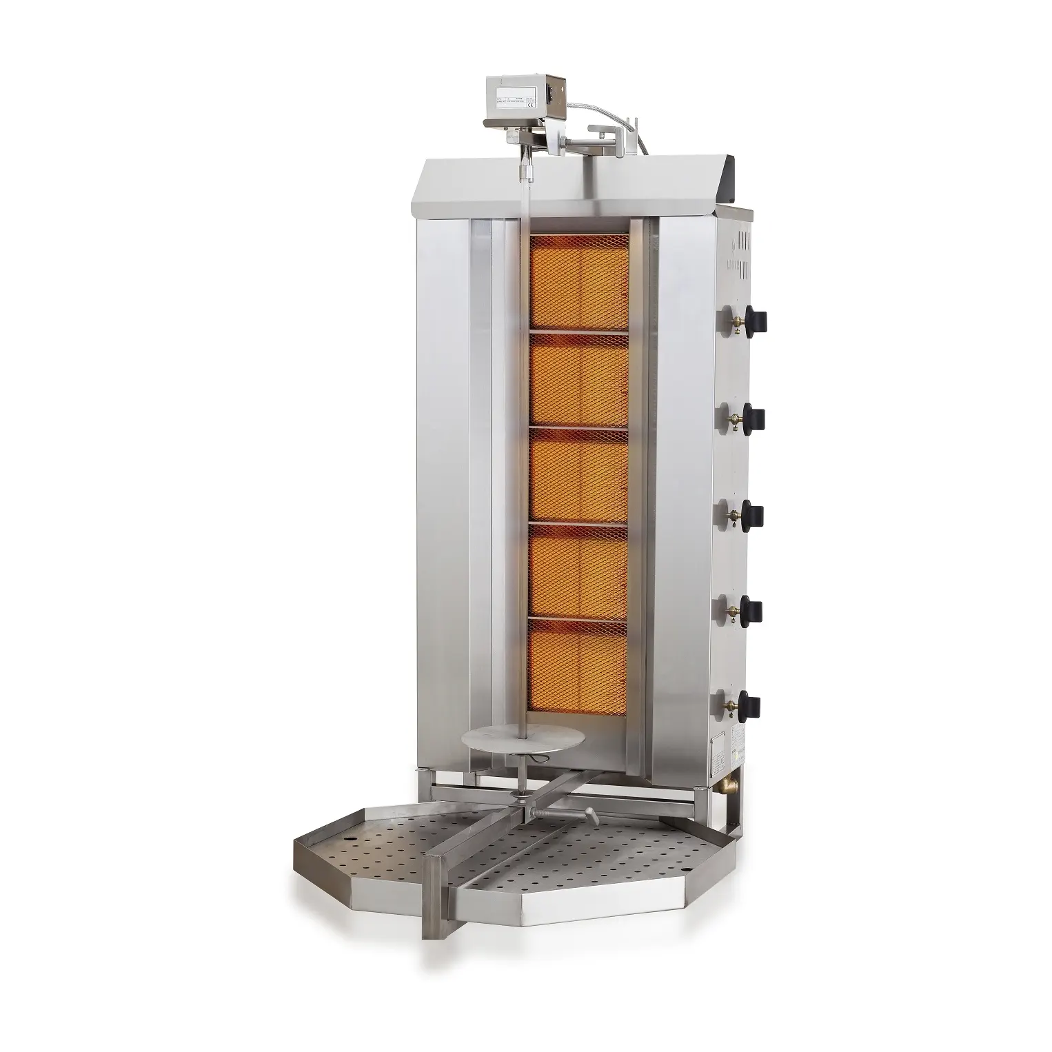 Gyros grill à gaz moteur au-dessus 5 zones de chauffe - 16.1 kW