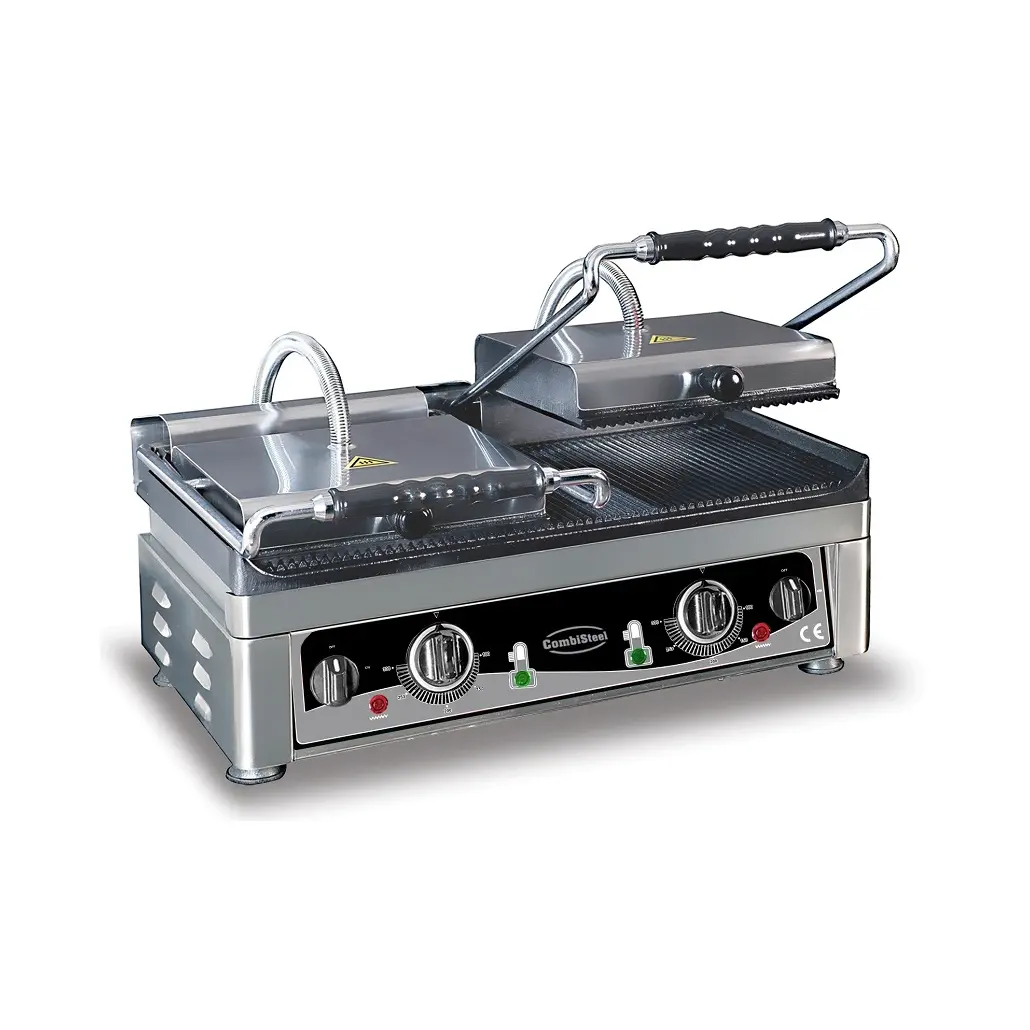 Grille de contact panini double rainuré - 3.5 kW