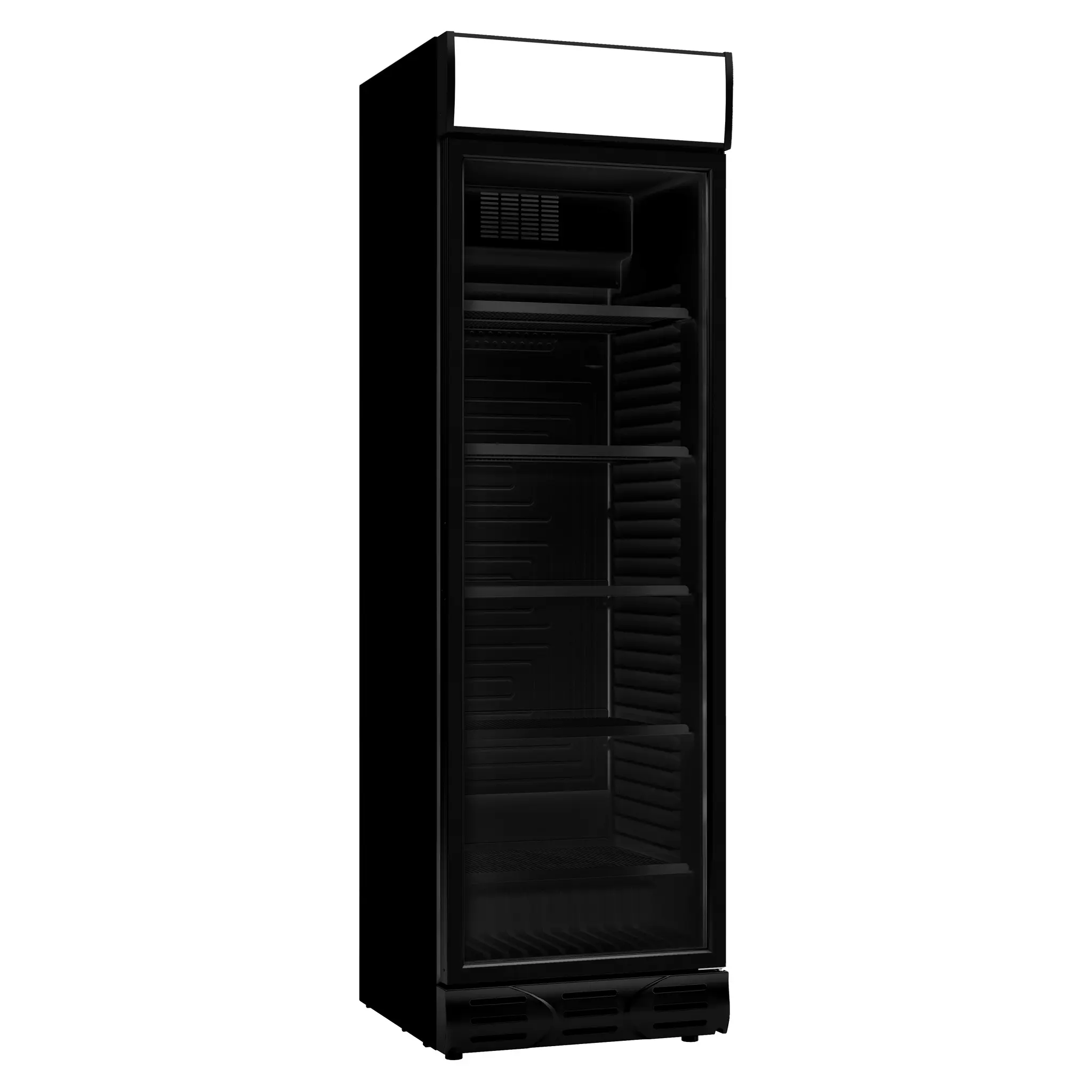 Armoire froide positive 1 porte en verre noir sens ouverture porte gauche - 382 L