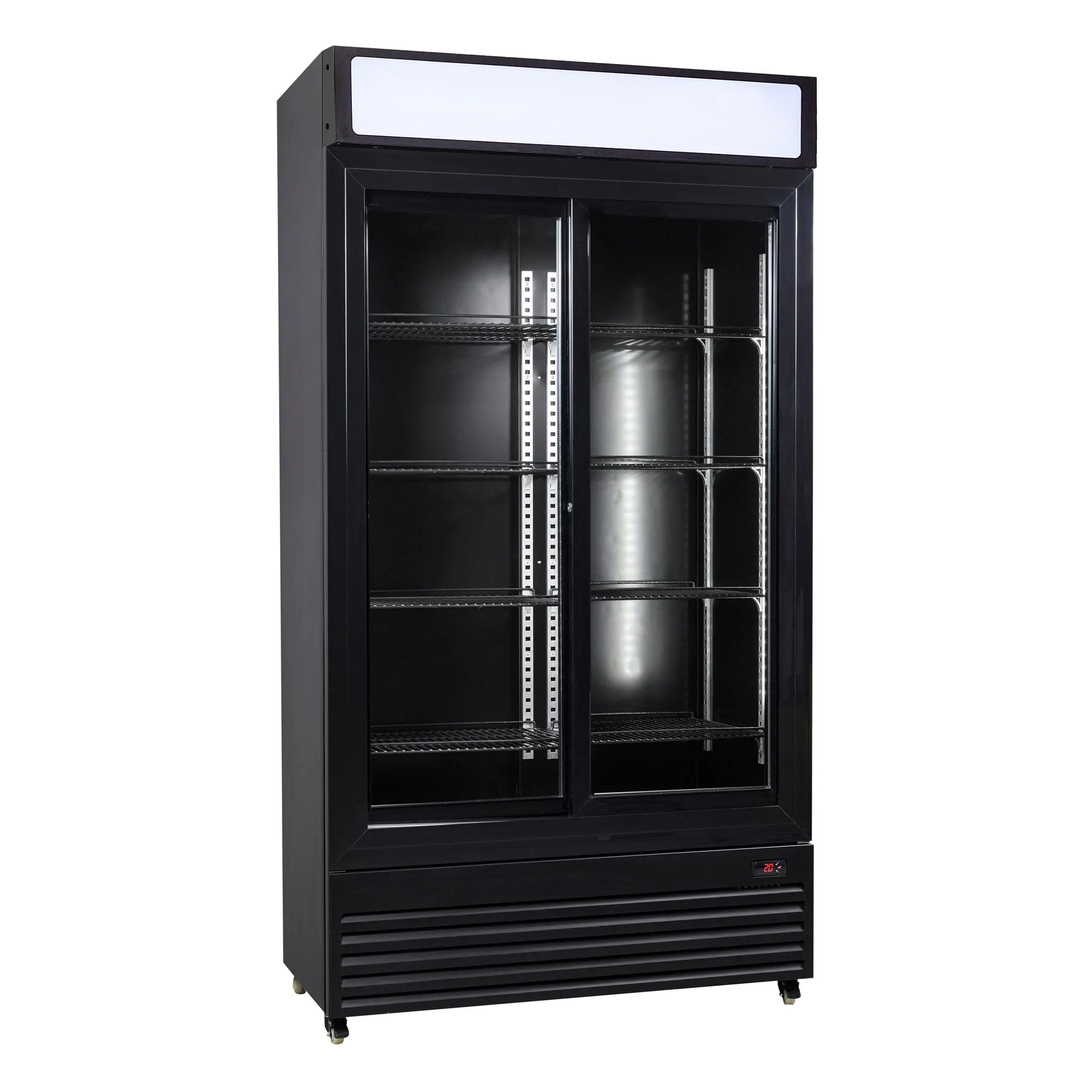 Vitrine réfrigérée positive avec portes coulissantes en verres noir - 780 L