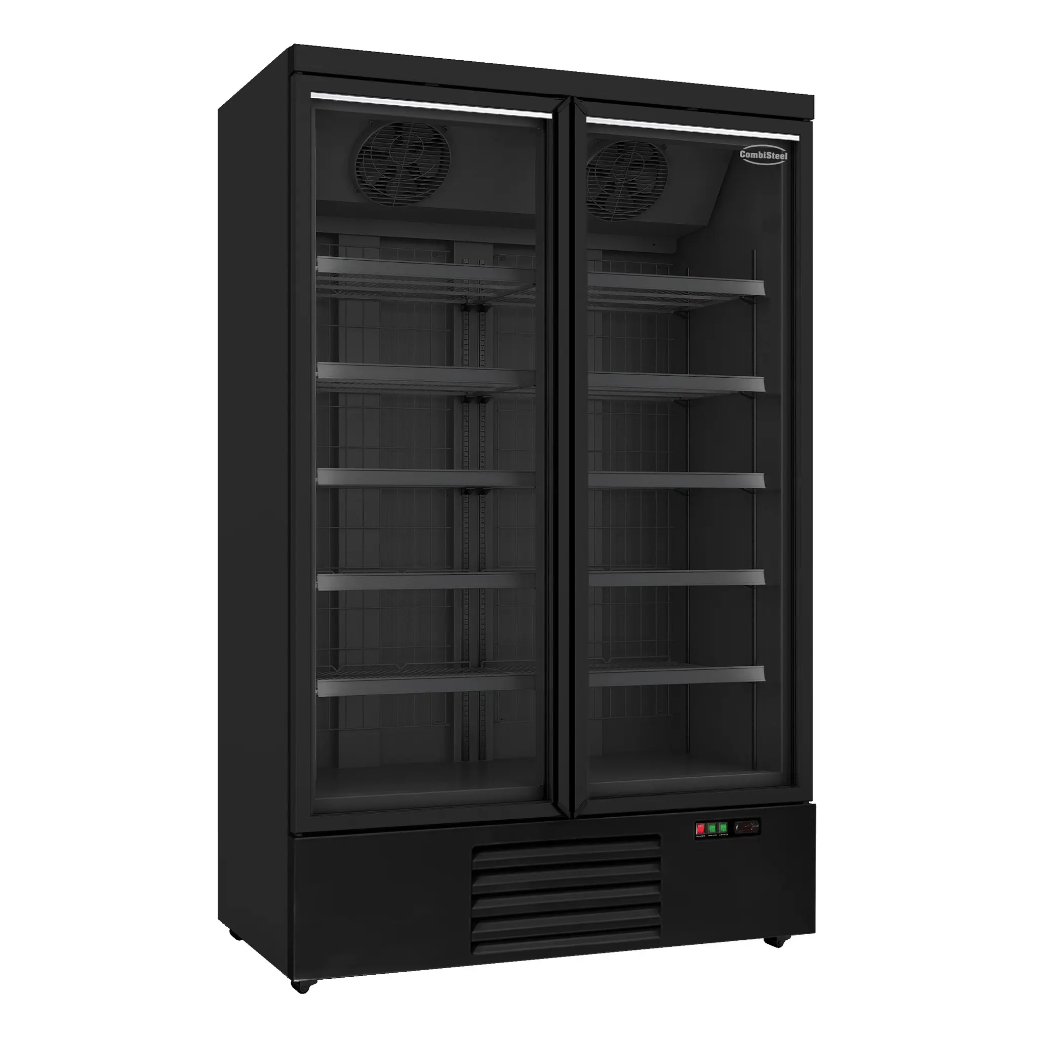 Vitrine réfrigérée négative 2 portes en verre noire 1000 L