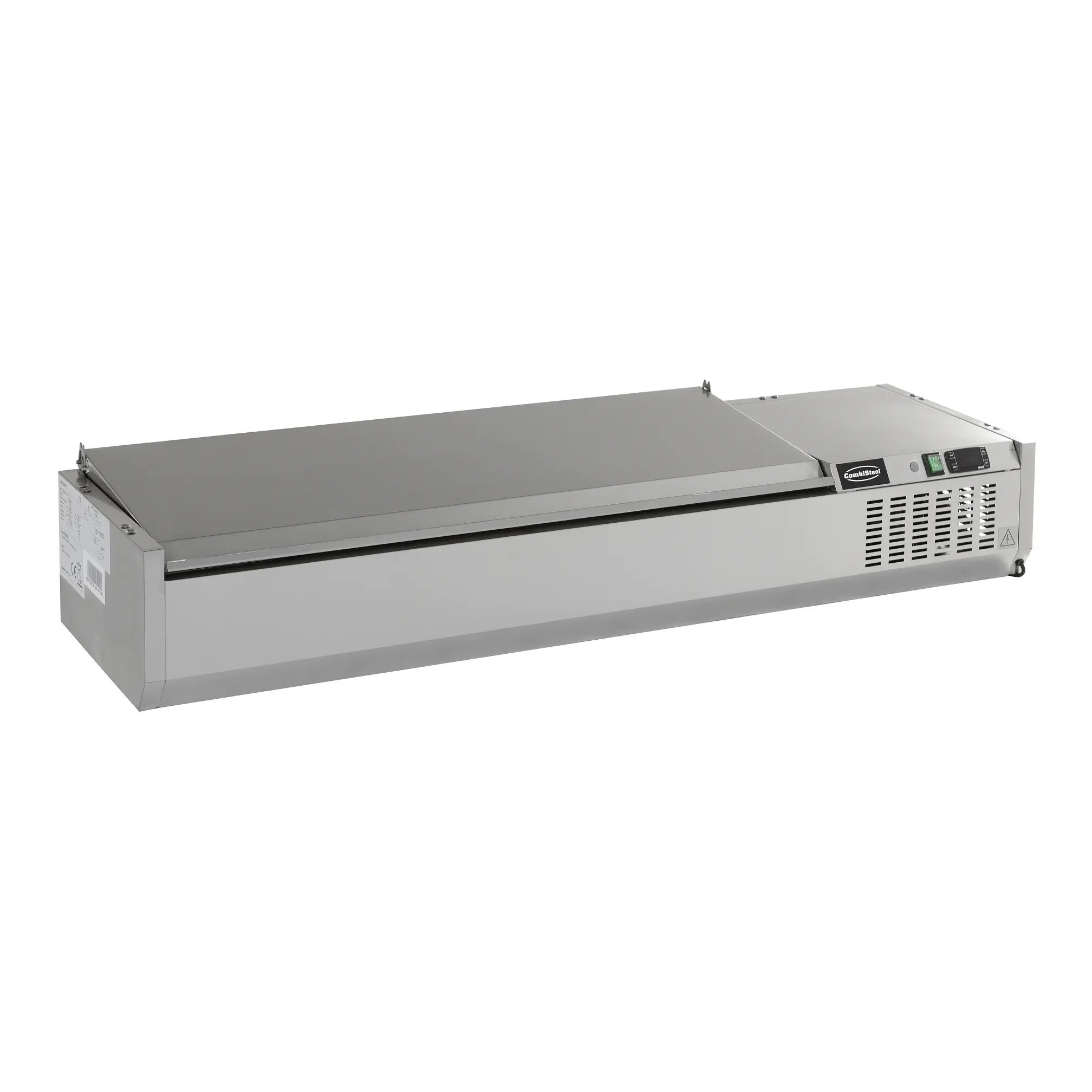 Vitrine à ingrédients couvercle en acier inox 6x GN 1/4