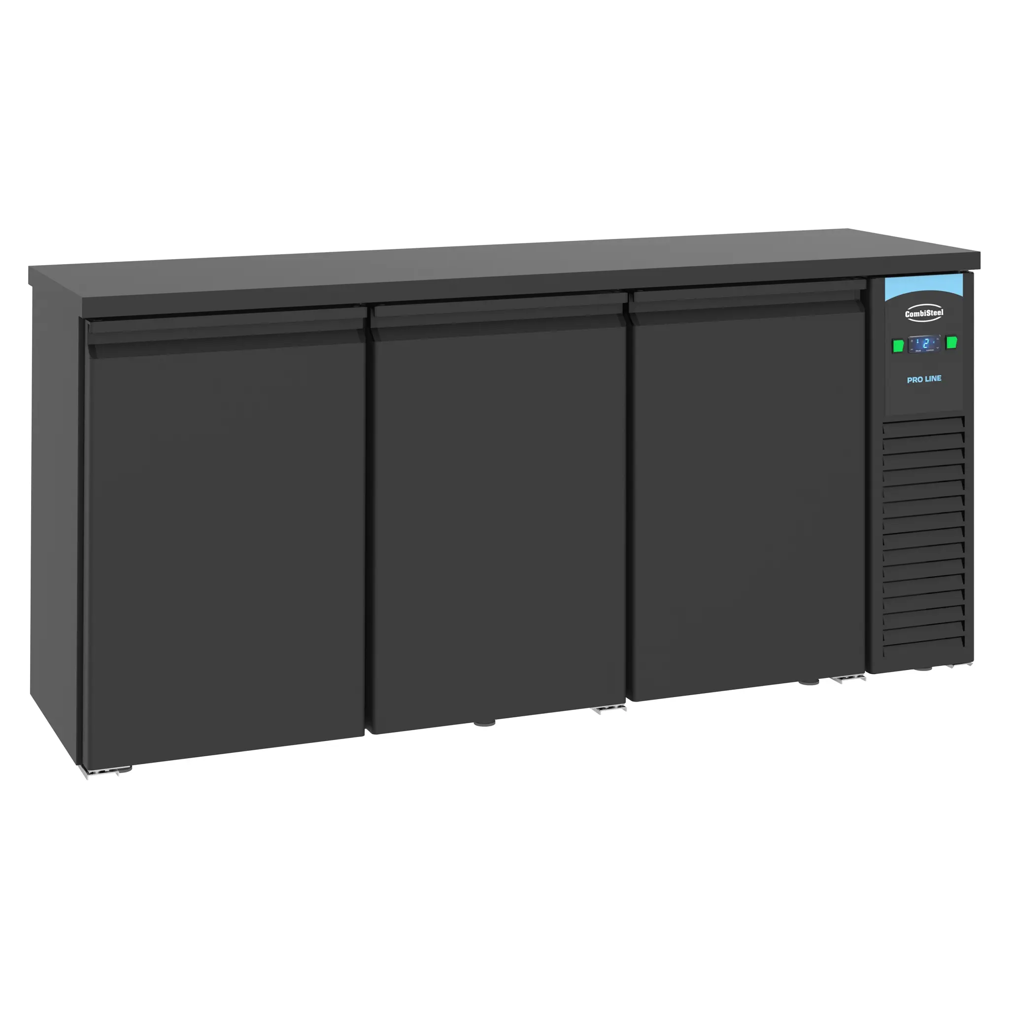 Arrière bar réfrigérée noir 3 portes battantes - 500 L - Pro Line