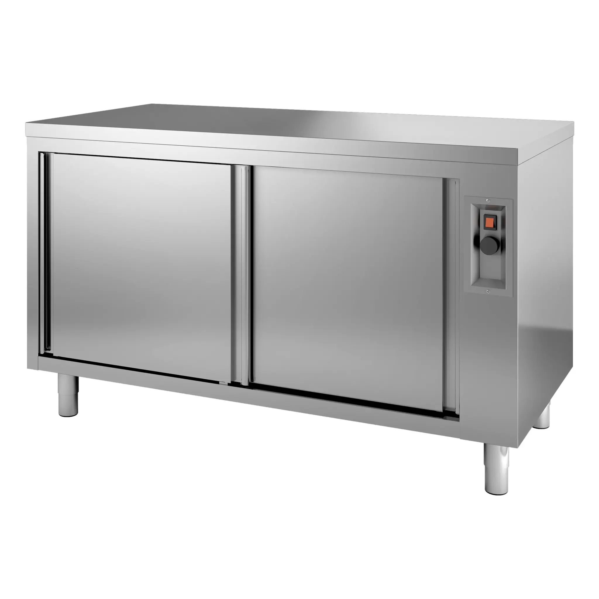 Meuble inox chauffant traversant 2000 x 600