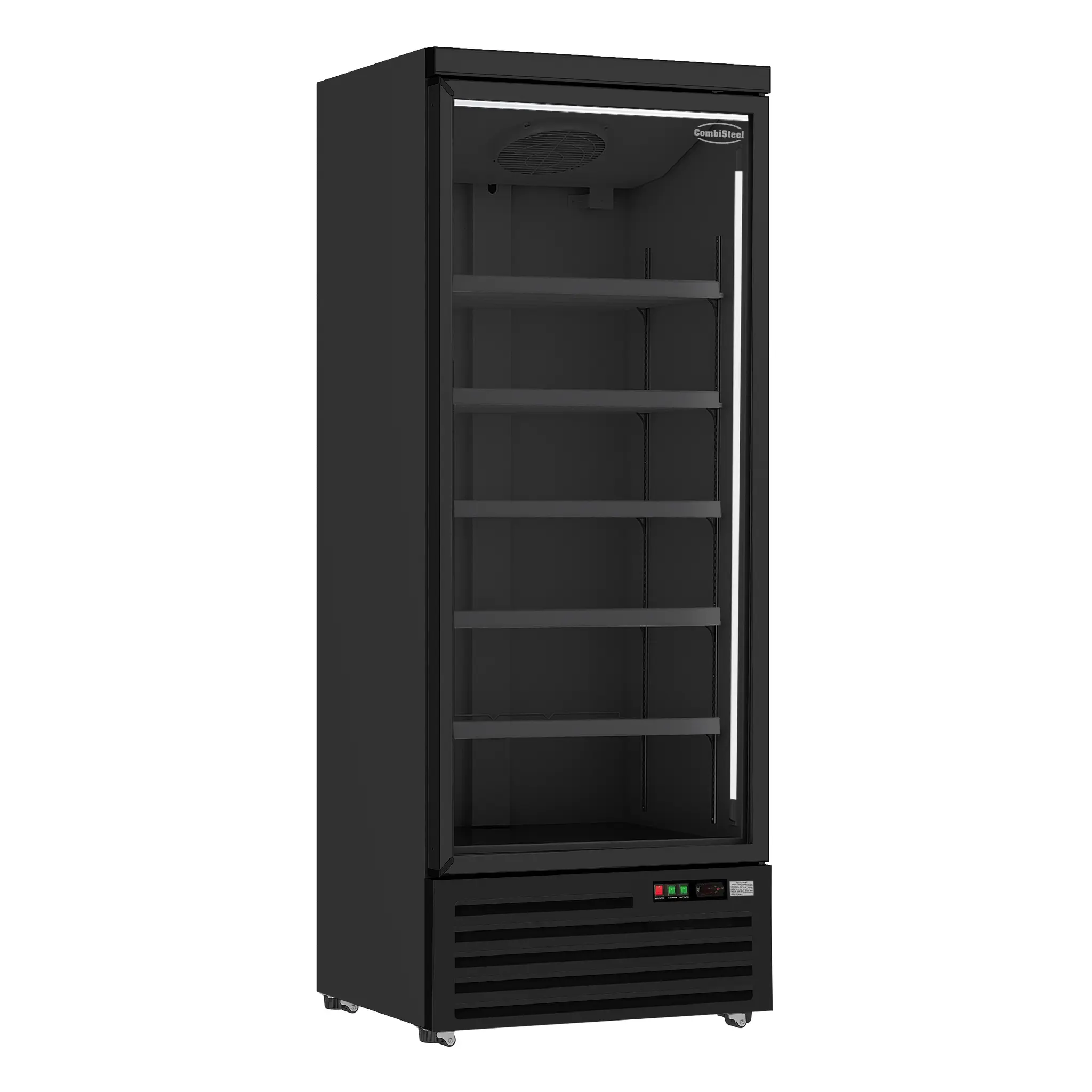 Armoire froide positive 1 porte en verre noir jde-600r bl