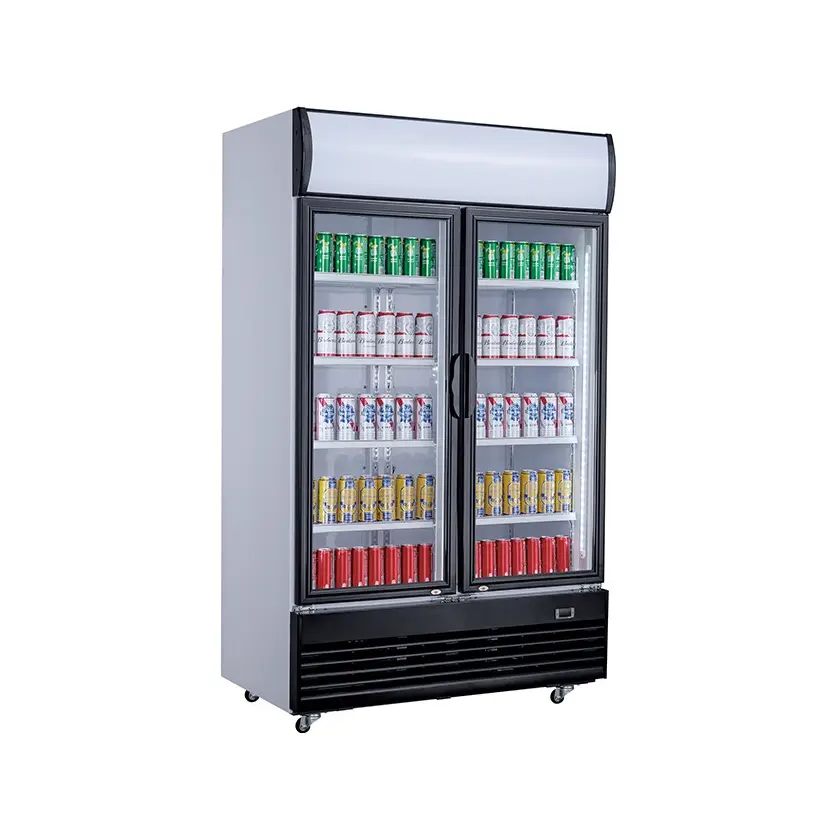 Vitrine réfrigérée positive 2 portes en verre 800l