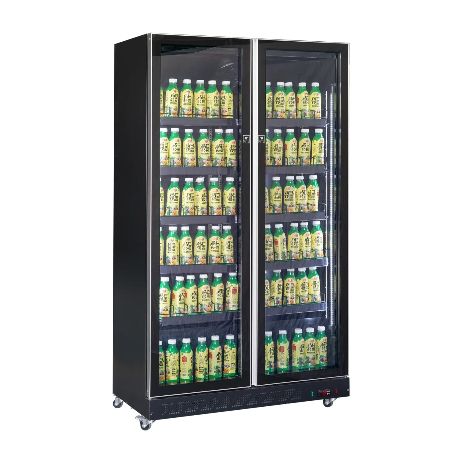 Vitrine réfrigérée positive 2 portes en verre noir - 758 L