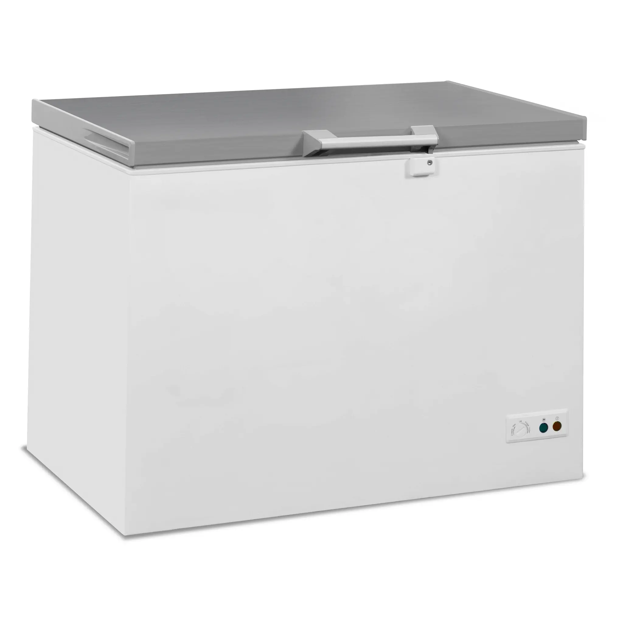 Congélateur bahut couvercle en inox 305 l