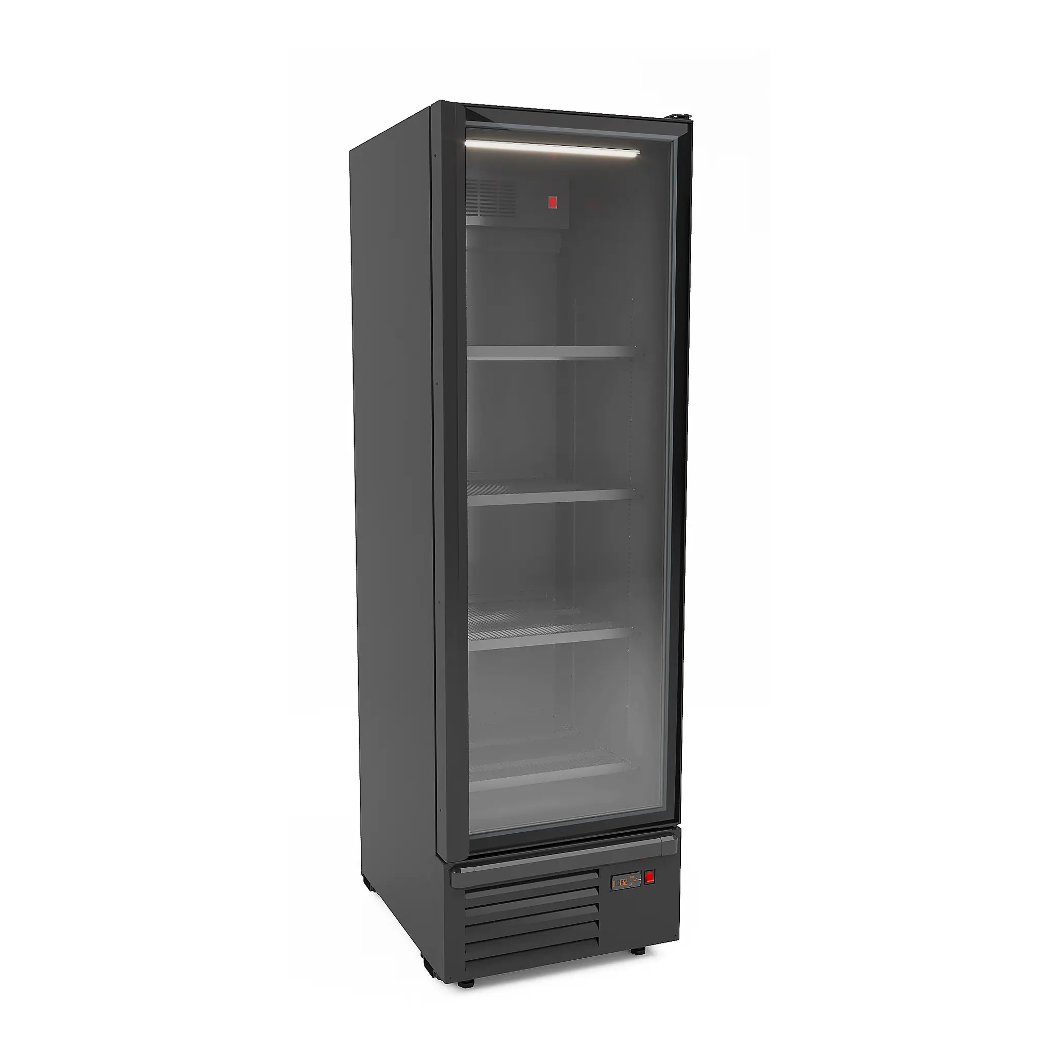 Vitrine réfrigérée positive 1 porte en verre noir 550 L