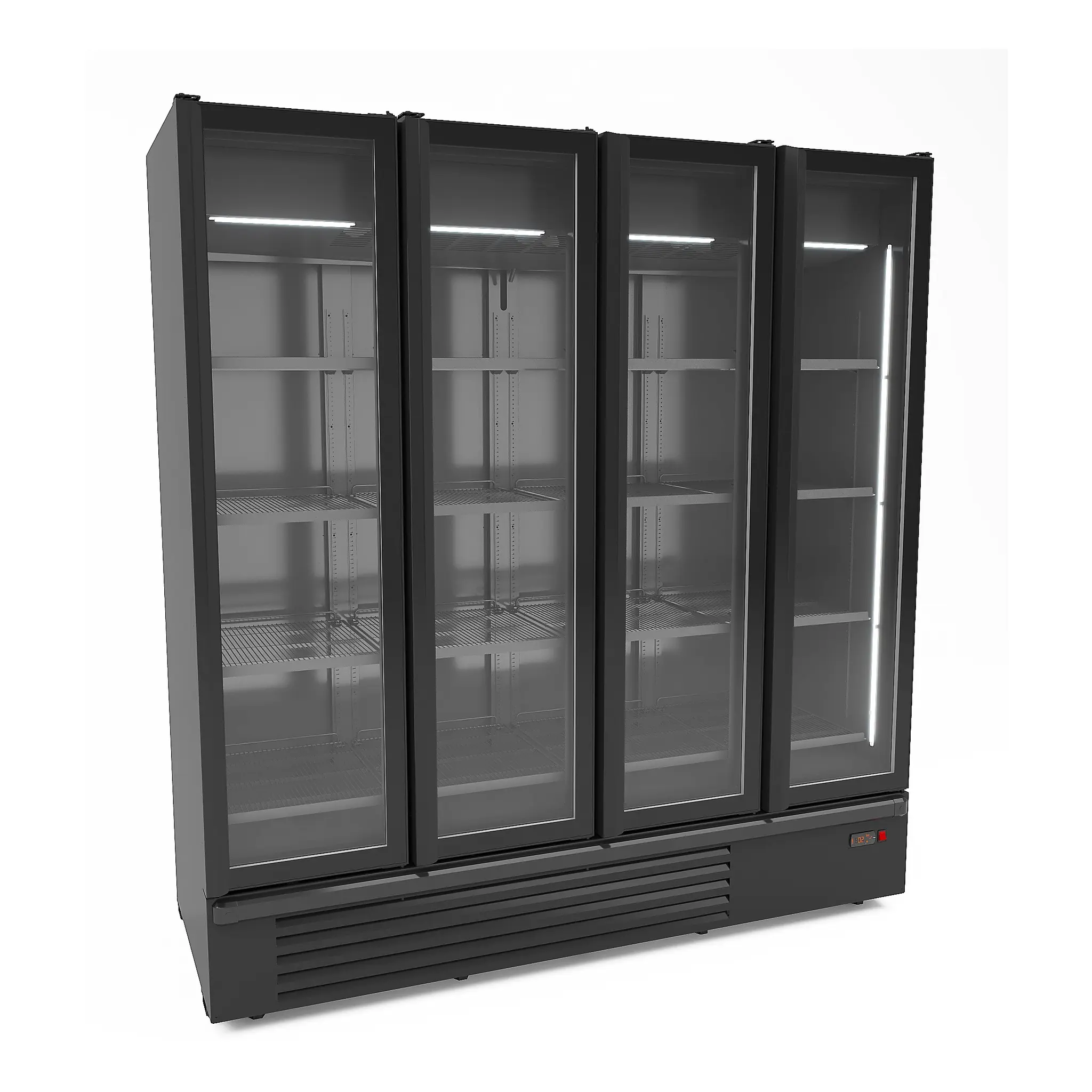 Vitrine réfrigérée positive 4 portes en verre noir 1850 L