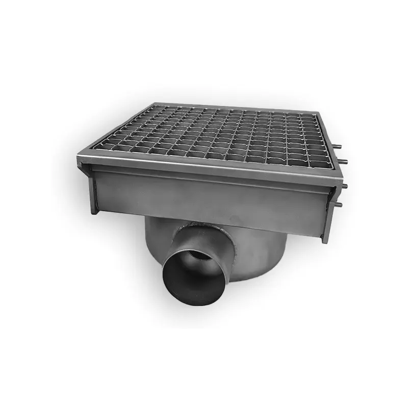 Caniveau de sol 300x265 avec 1 sortie pour gouttière à fente