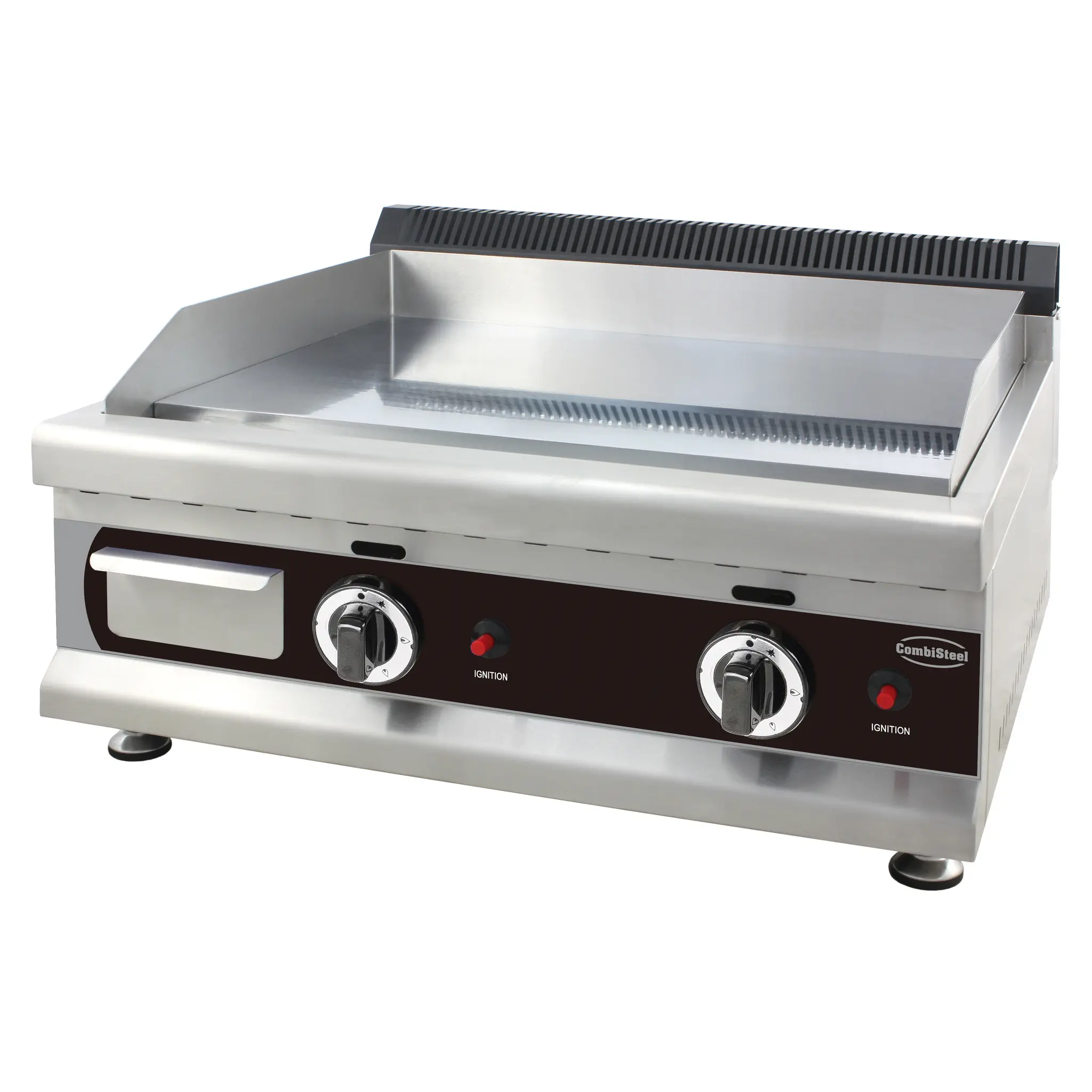 Plancha à gaz chrome 650 - 650 x 575 mm - 6.0 kW