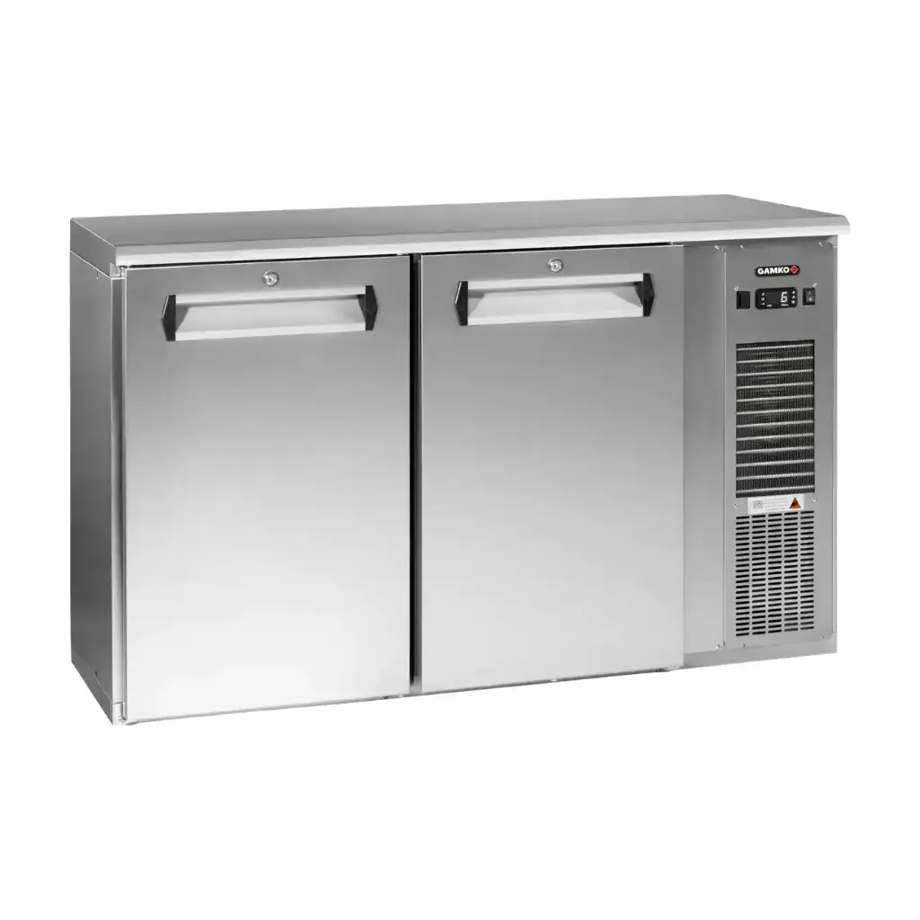 Arrière bar réfrigéré inox 2 portes pleines