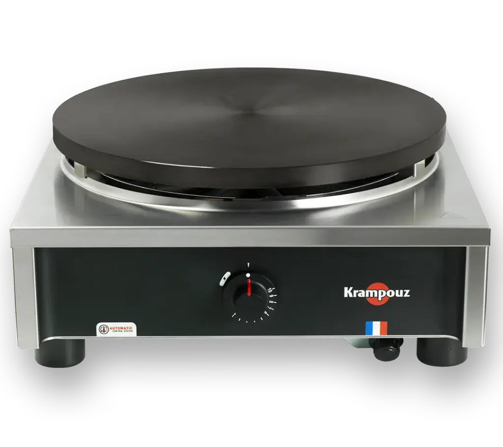 Crêpière gaz carrée Ø40cm gamme confort - allumage par train d'étincelles, régulation thermostatique