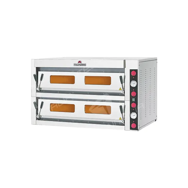 Four a pizza électrique gamme TK 6 pizzas en longueur diam.33mm 2 niveaux sole pierre réfractaire 