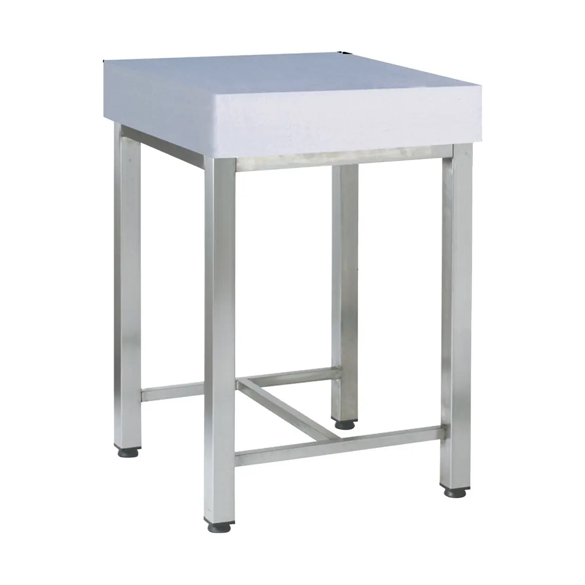 Billot a viande en polyéthylène, sur pieds inox 500x500 - 500 x 500 mm