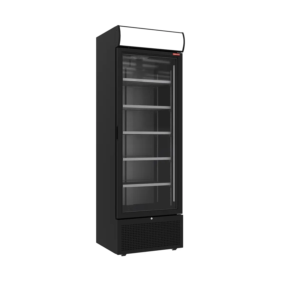 Vitrine ventilée positive 494 litres NOIRE avec caisson lumineux