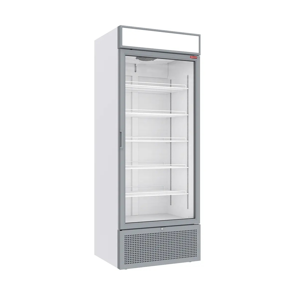 Vitrine ventilée positive 715 litres BLANCHE avec caisson lumineux