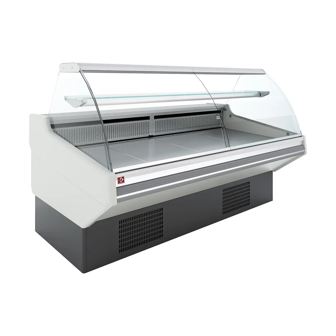 Comptoir ventilé, avec réserve, vitre bombée - Frontal BLANC - 1510 x 1070 mm