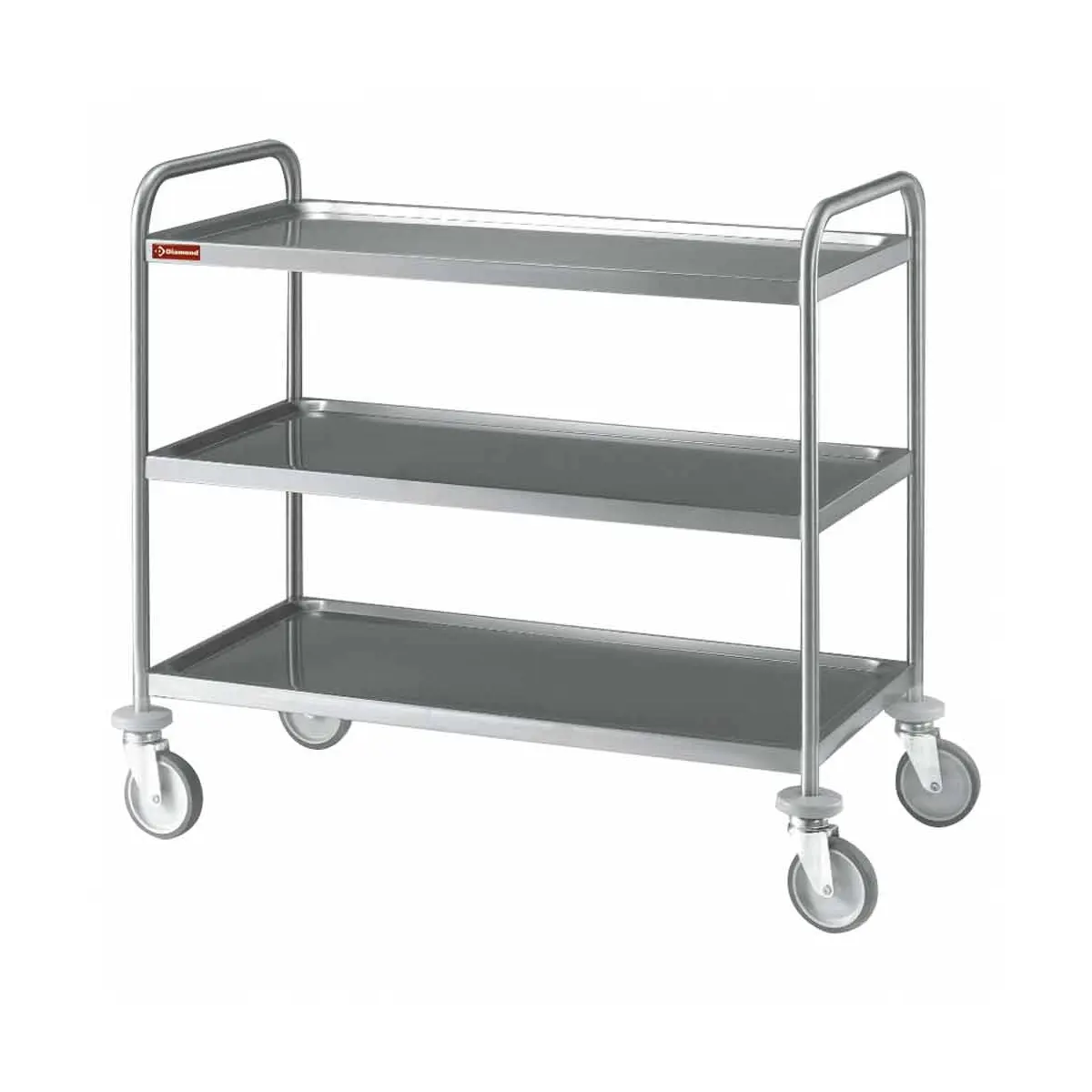 Chariot de service en inox 3 niveaux
