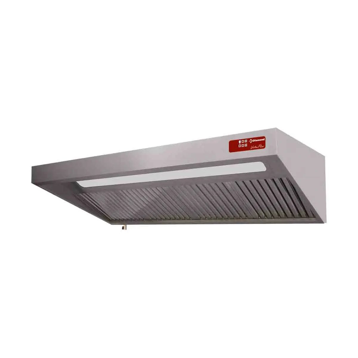 Hotte complète (8/9T-2500 M3/h) 120 Pa, éclairage, variateur, 4 filtres - 2000 x 900 mm