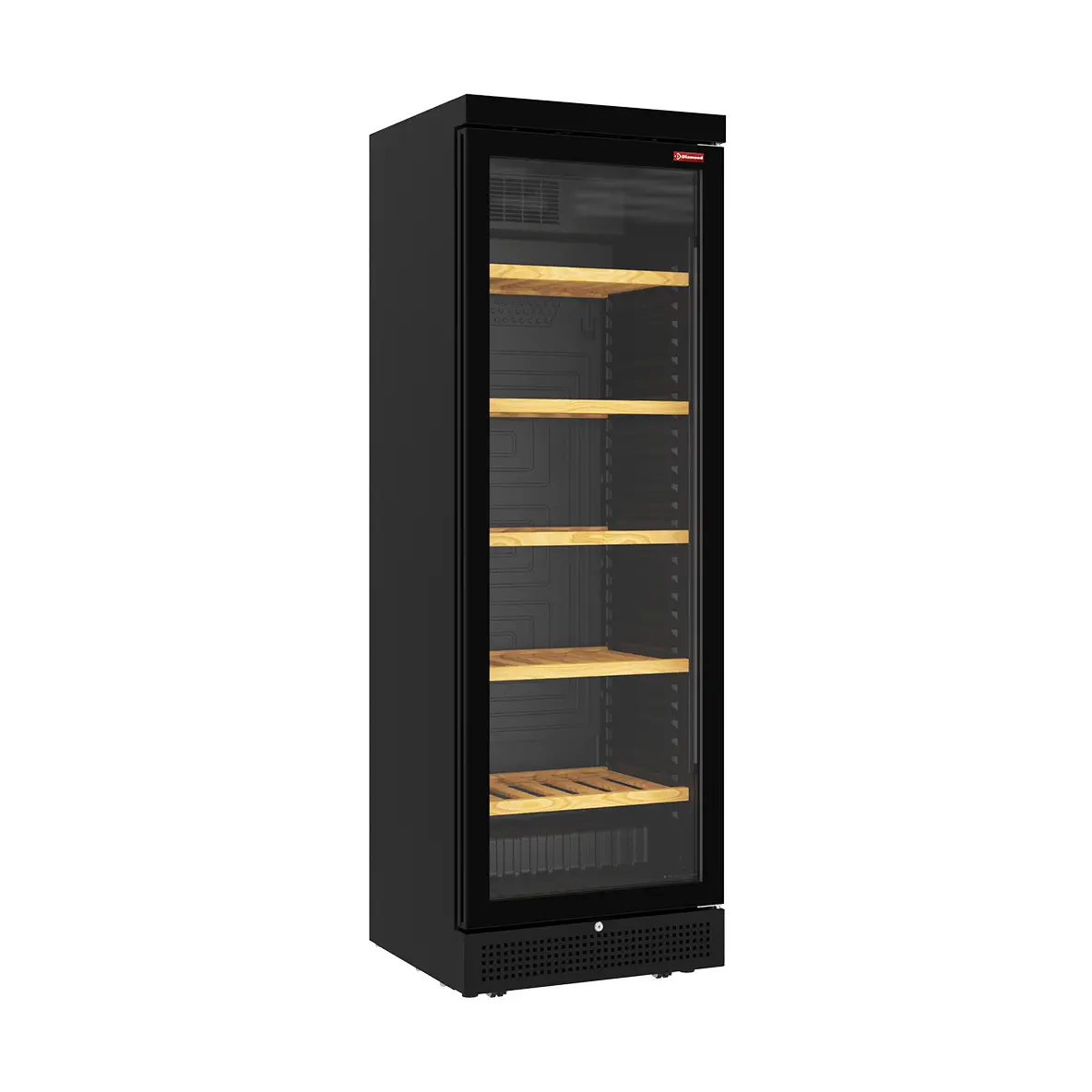 Vitrine cave à vins ventilée 382 litres - 5 niveaux - sans cadre - NOIRE