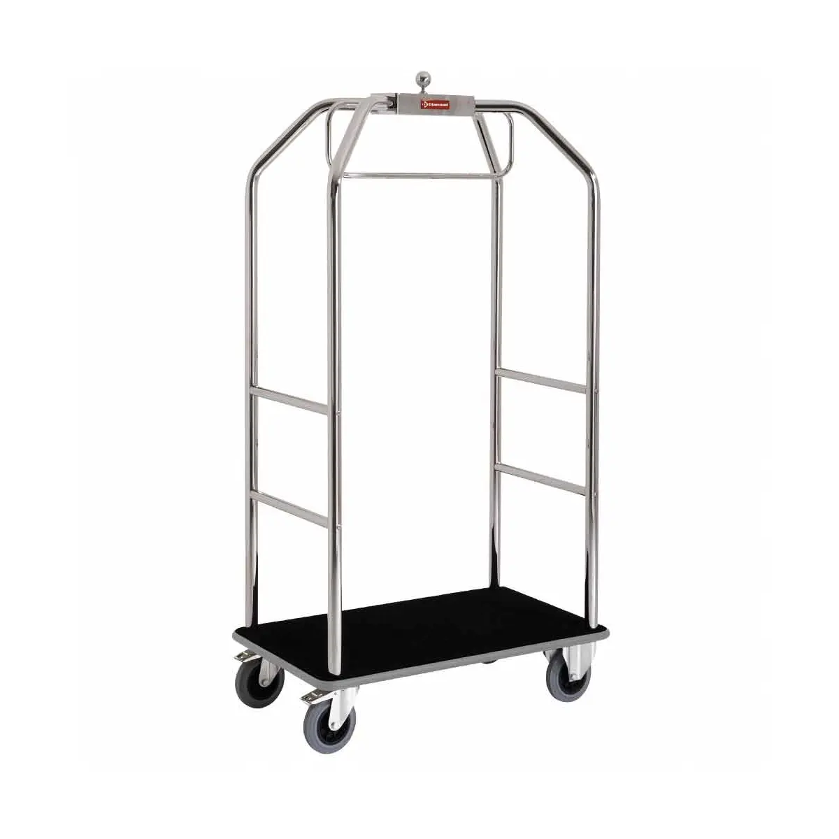 Chariot pour valises & vestiaire "chromé", 2 roues à freins