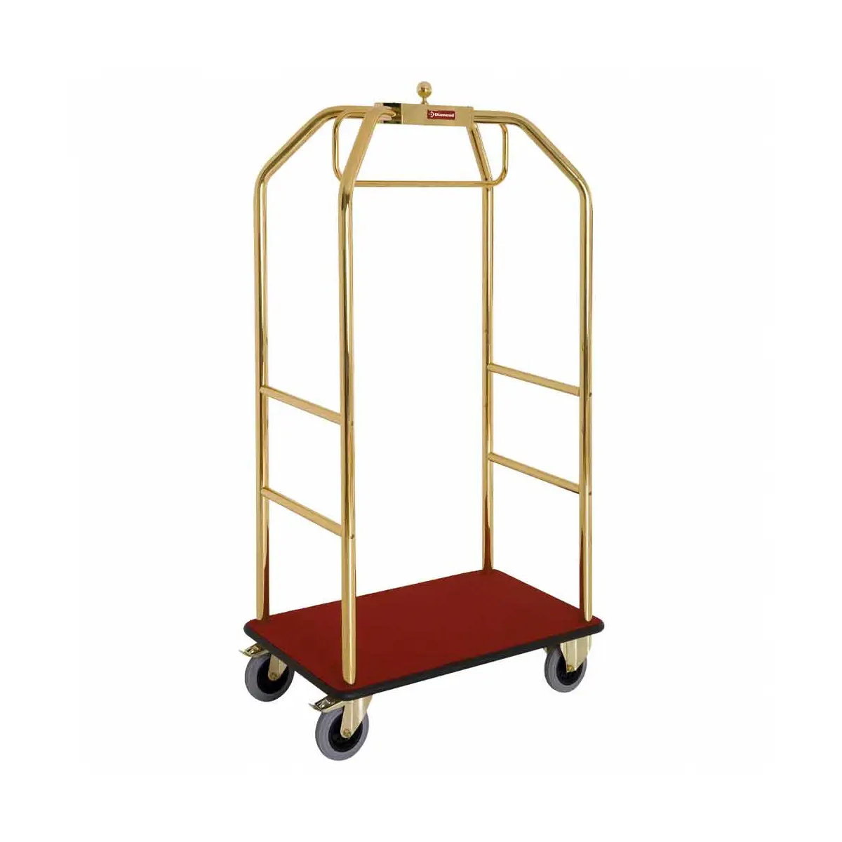 Chariot pour valises & vestiaire "doré," 2 roues à freins