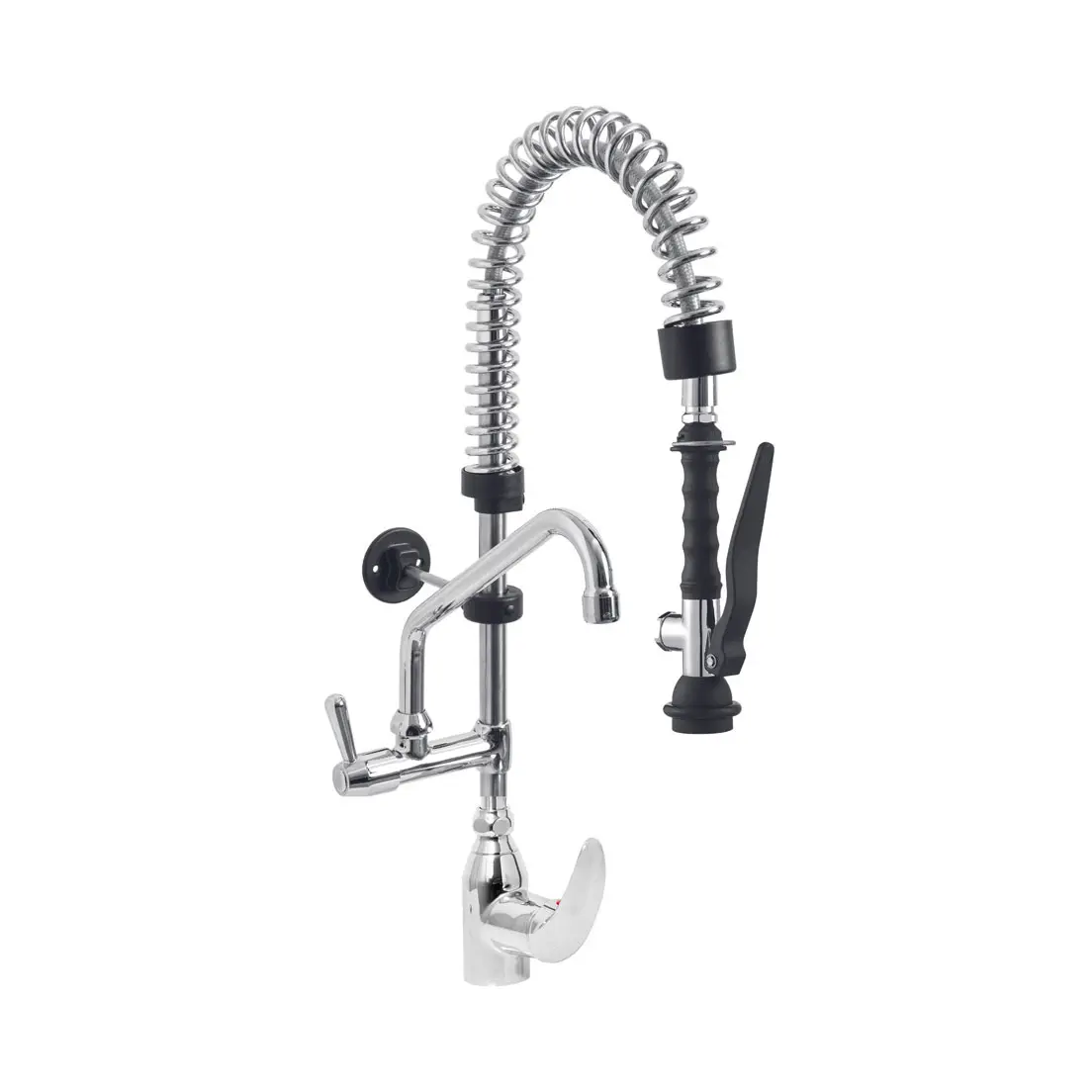 Douchette acier inox et robinet avec groupe mitigeur monocommande (Sortie MONO)