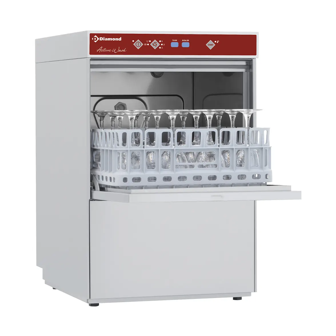 Lave-verres panier carré 400x400 mm + pompe vidange incorporée