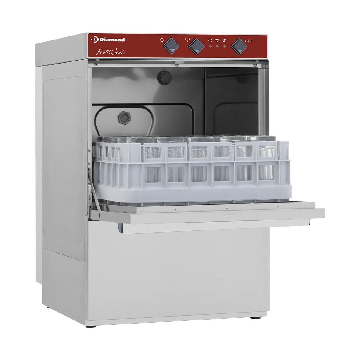 Lave-verres panier 400x400 mm + pompe vidange et doseur détergent liquide.