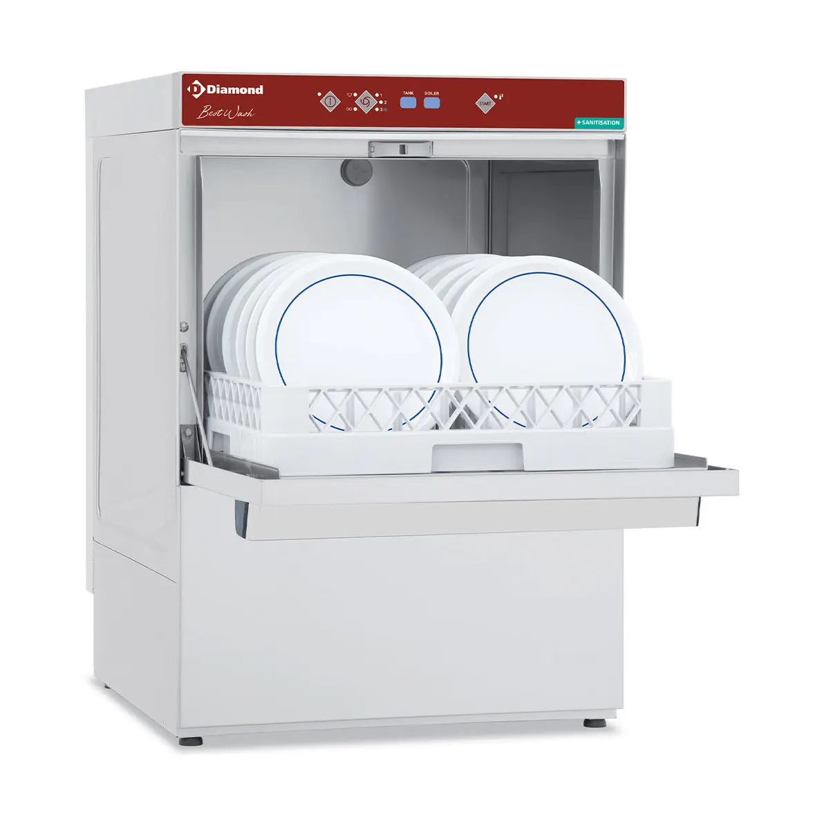 Lave-vaisselle panier 500x500 mm "Full Hygiene", avec adoucisseur continu