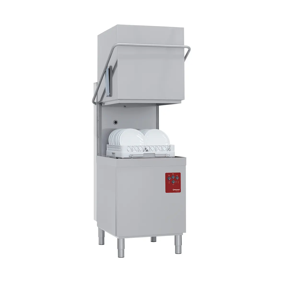 Lave-vaisselle capot, panier 500x500 mm, avec doseur détergent liquide.