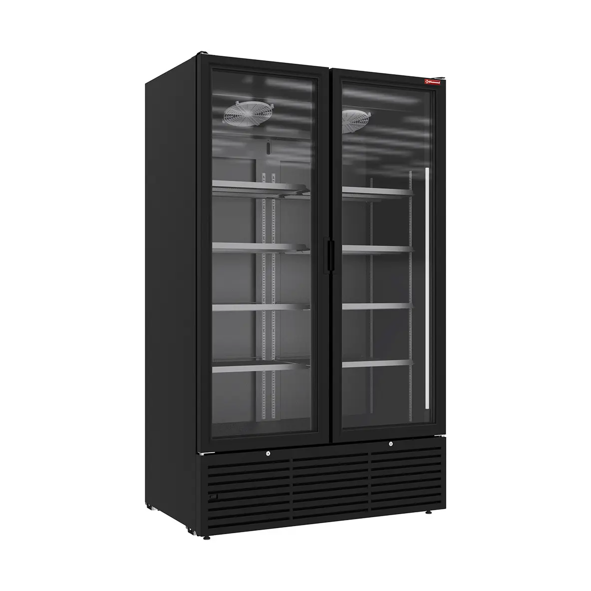 Vitrine ventilée positive 1142 litres, 2 portes battantes - NOIRE - 1200 x 736 mm