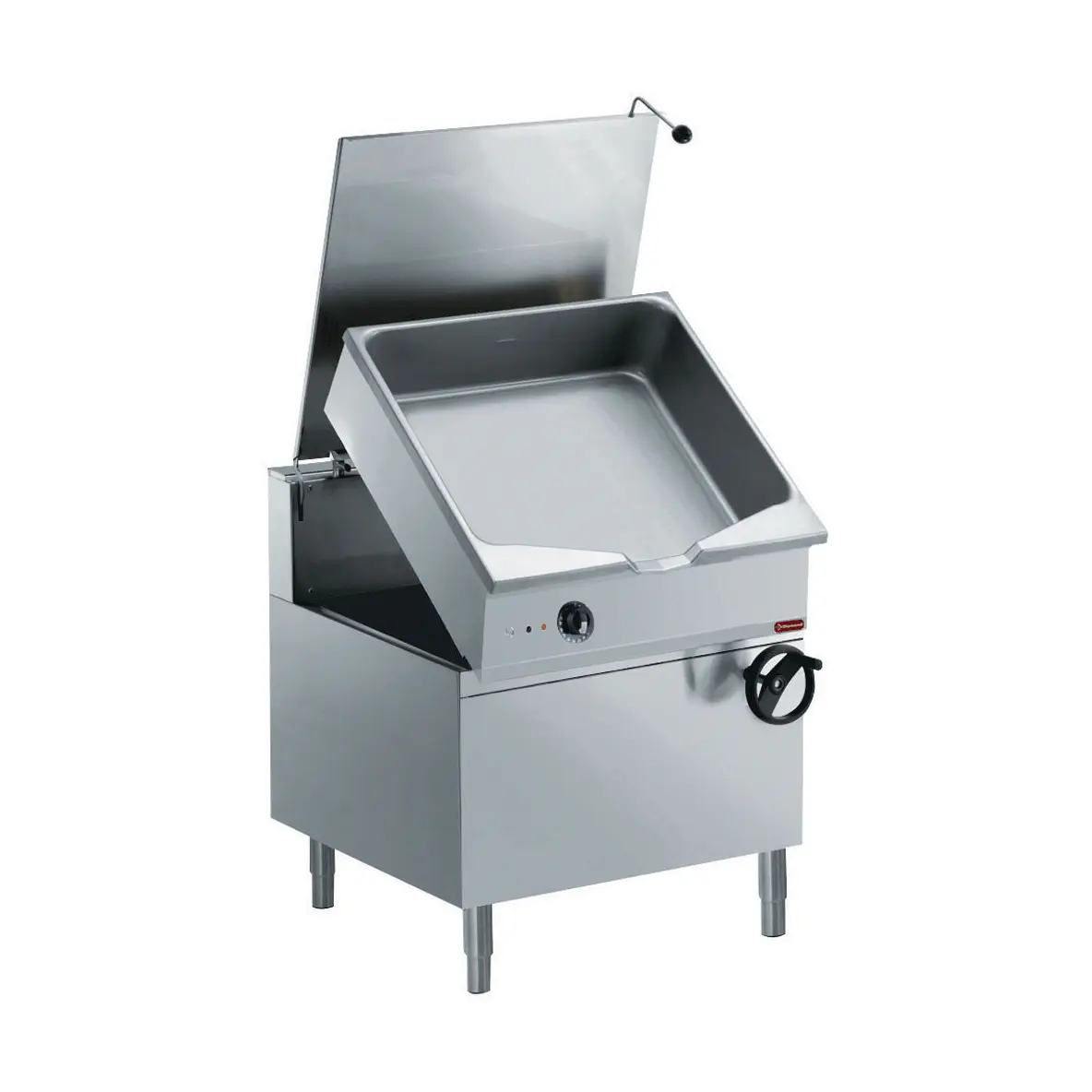 Sauteuse électrique basculante, cuve en "Duomat" 100 L., sur meuble