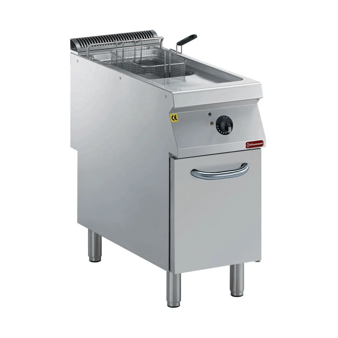 Friteuse électrique 1 cuve "Y" 15 litres, brûleurs extérieurs, sur meuble